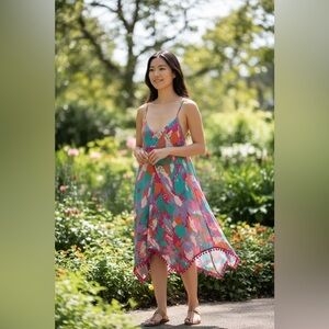 Goa Beachwear by Japna Cover Up Dress Neon Geometric XL